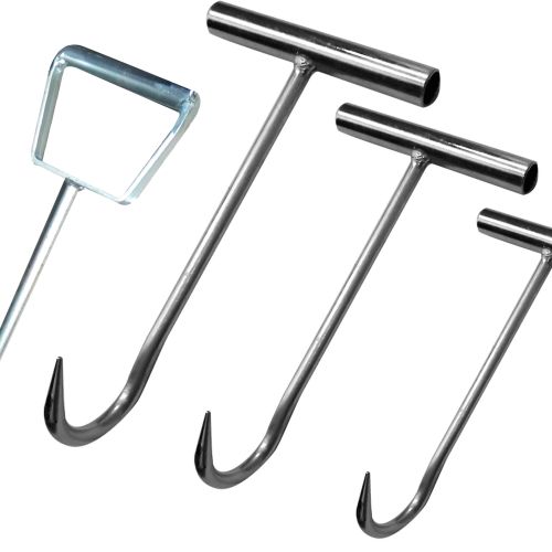 Galvanised iron hook for net